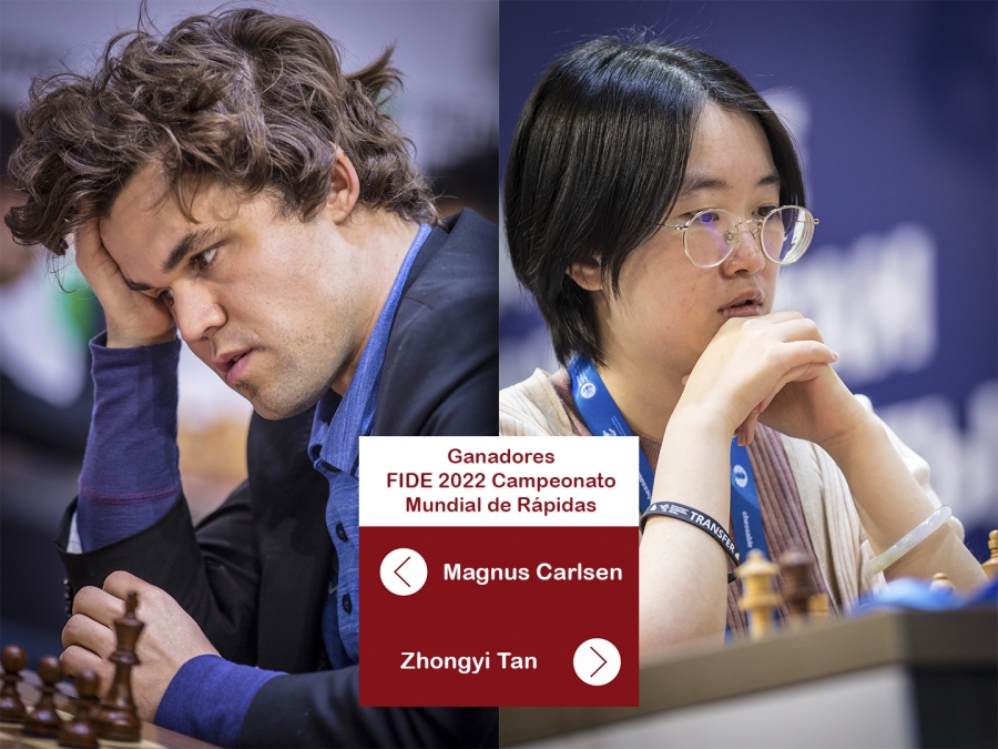 Magnus Carlsen and Zhongyi Tan, winners of the 2022 rapid world cup - El  Llobregat Open Chess Tournament